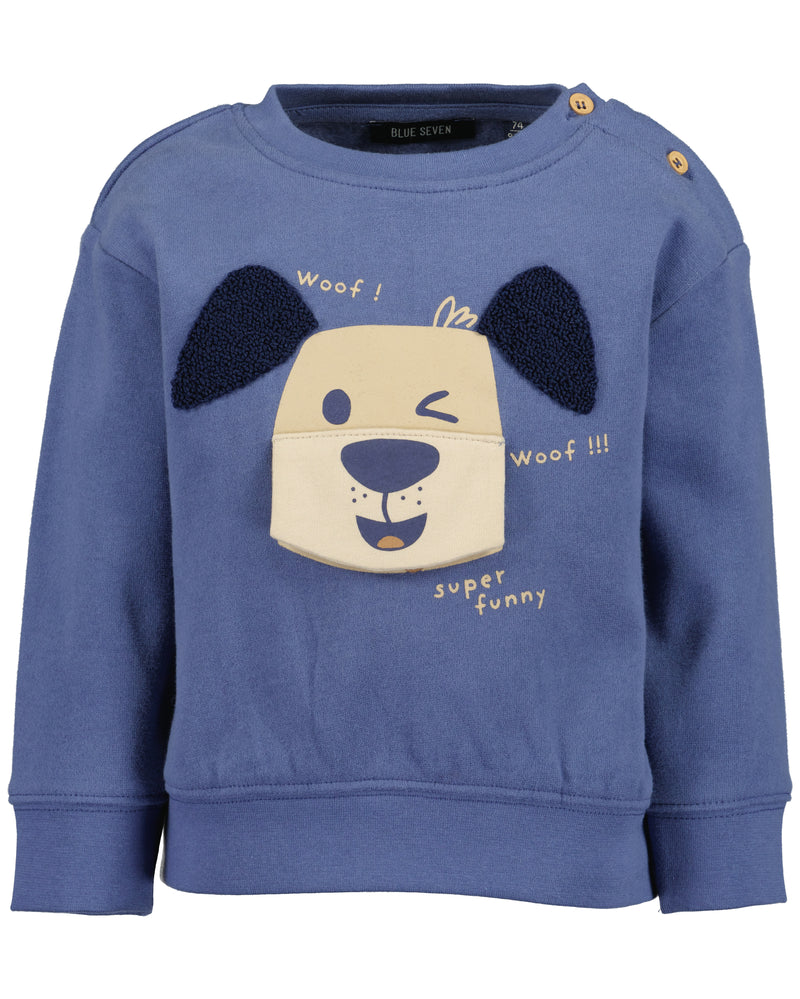 Animal Motif Sweatshirt - Jeans Blue