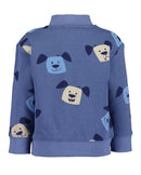 Animal Motif Sweat Jacket - Jeans Blue