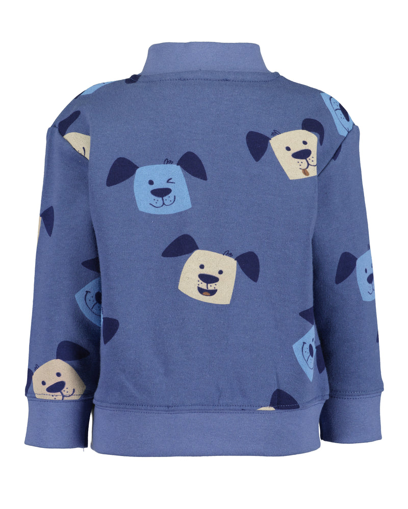 Animal Motif Sweat Jacket - Jeans Blue