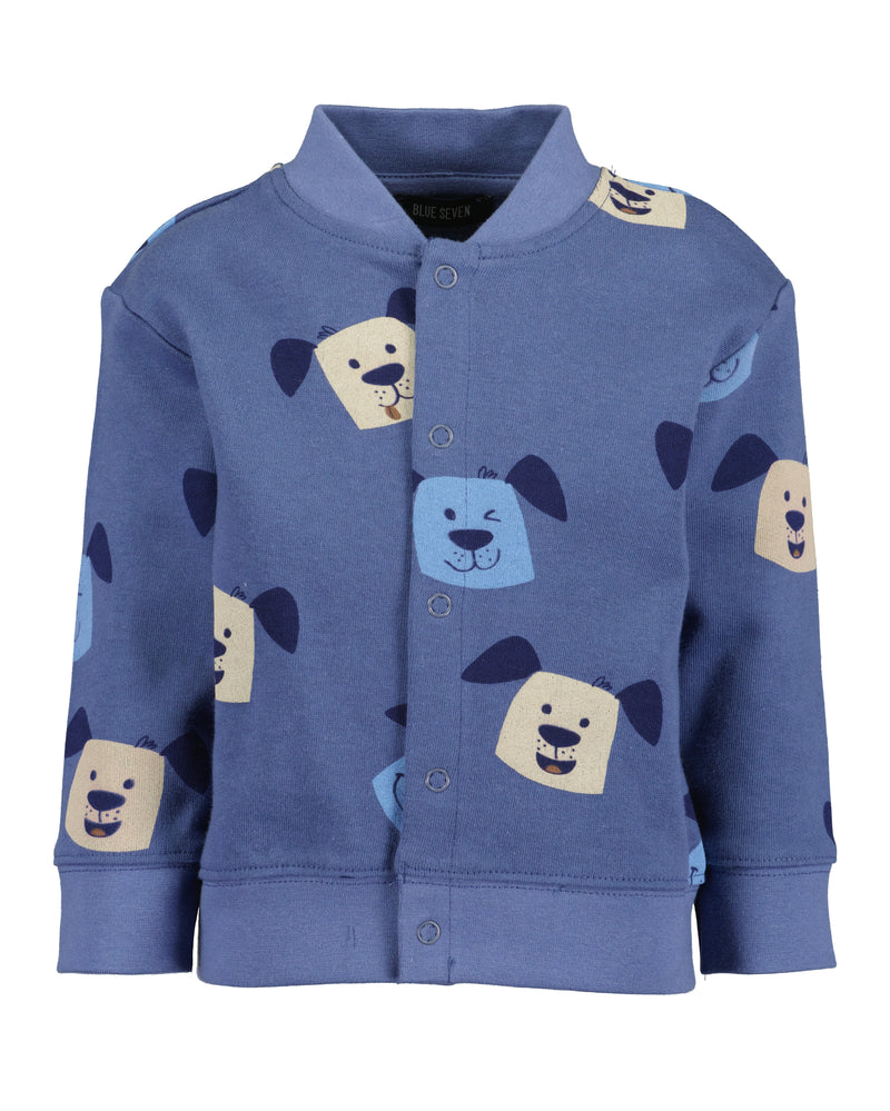 Animal Motif Sweat Jacket - Jeans Blue