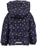 Heart Print Hooded Jacket - Night Blue