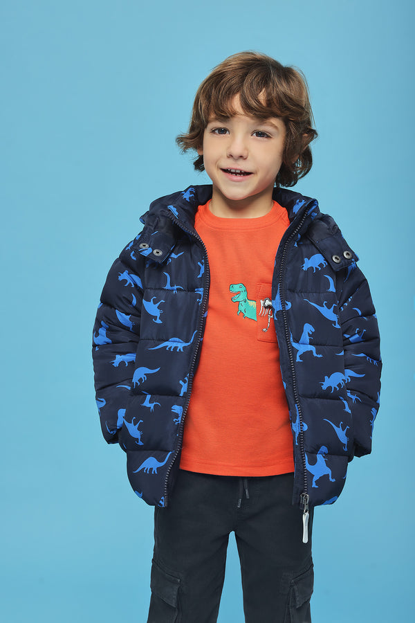 Dinosaur Hooded Jacket - Night Blue