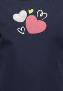 Ruffle Shoulder T-Shirt - Night Blue