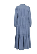 Cream Britt Dress - Medium Blue Denim