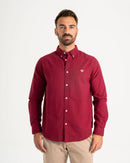 Long Sleeve Oxford Shirt - Burgundy