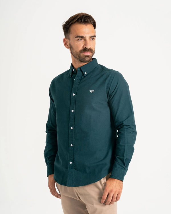 Long Sleeve Oxford Shirt - Dark Green