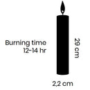 Rustic Taper Candle 29cm - Bordeaux