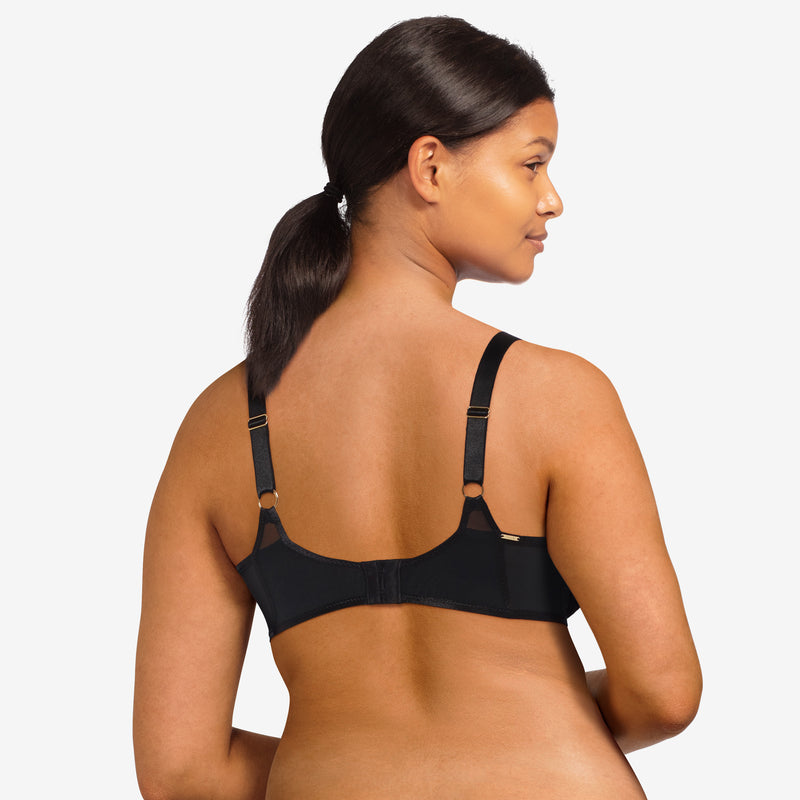 UW Four Sections Full Cup Bra - Black