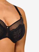 UW Four Sections Full Cup Bra - Black