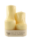 Set of 4 Pillar Candles - Cream