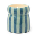Blue & Navy Stripes Ceramic Candle - Warm Cider