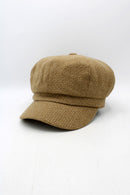 Cotton Viscose Baker Boy Hat - Camel