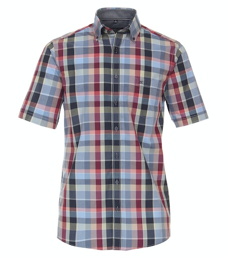 Short Sleeve Check Shirt - Light Blue