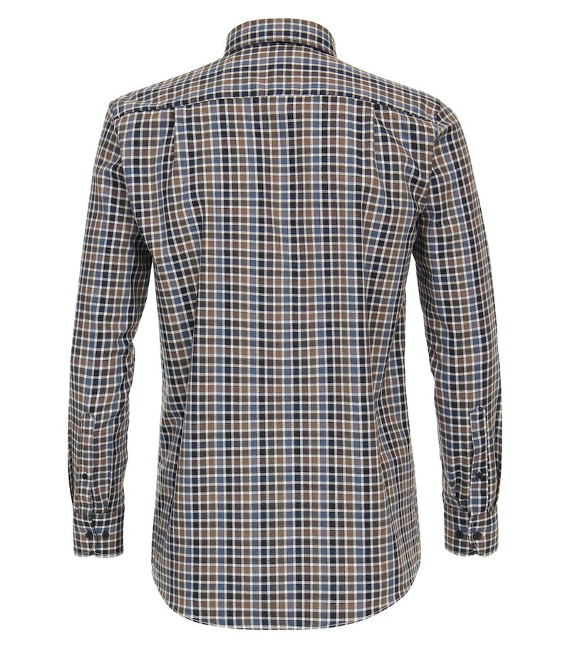 Comfort Fit Check Shirt - Beige