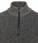 Plain Troyer Zip Jumper - Rain Drum