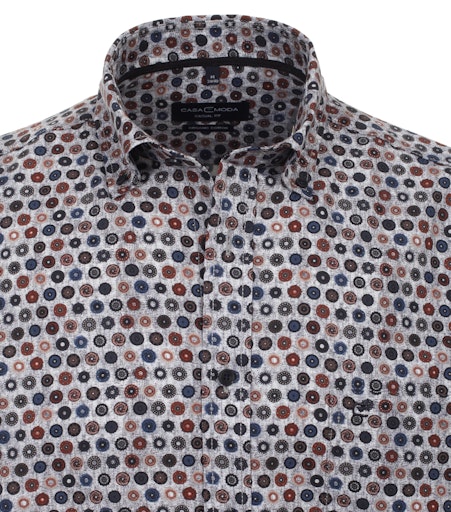 Button Down Print Shirt - Antracite
