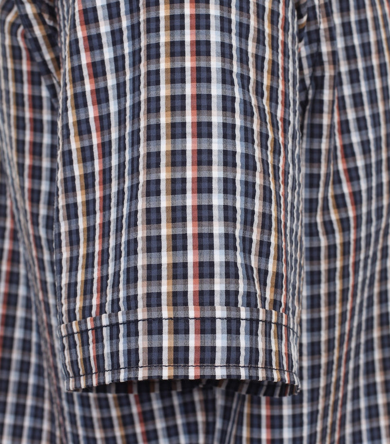 Short Sleeve Check Shirt - Light Blue