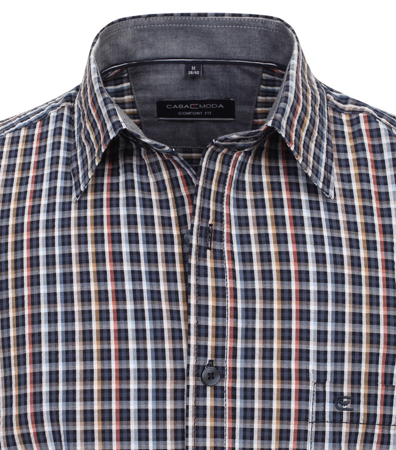Short Sleeve Check Shirt - Light Blue