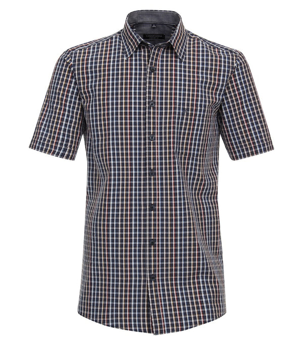 Short Sleeve Check Shirt - Light Blue