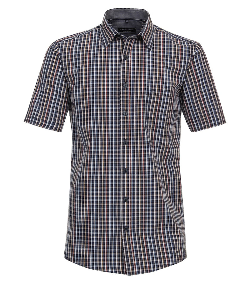 Short Sleeve Check Shirt - Light Blue