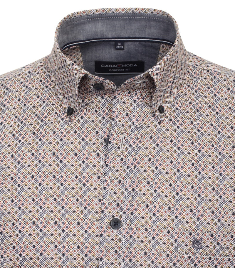 Short Sleeve Print Shirt - Blue