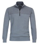 Plain Troyer Zip Jumper - Ashley Blue