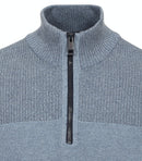 Plain Troyer Zip Jumper - Ashley Blue
