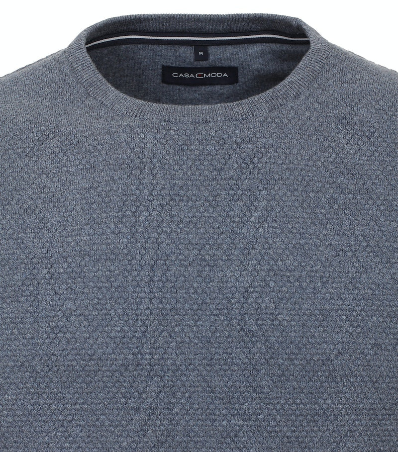 Plain Round Neck Jumper - Vintage Indigo