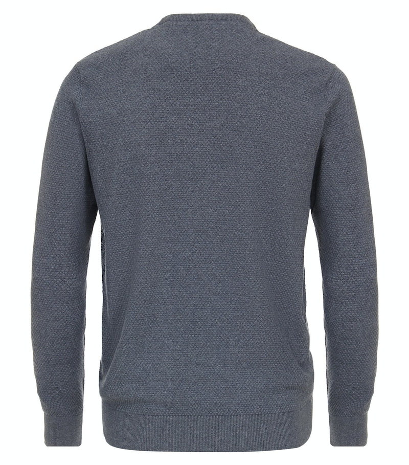 Plain Round Neck Jumper - Vintage Indigo