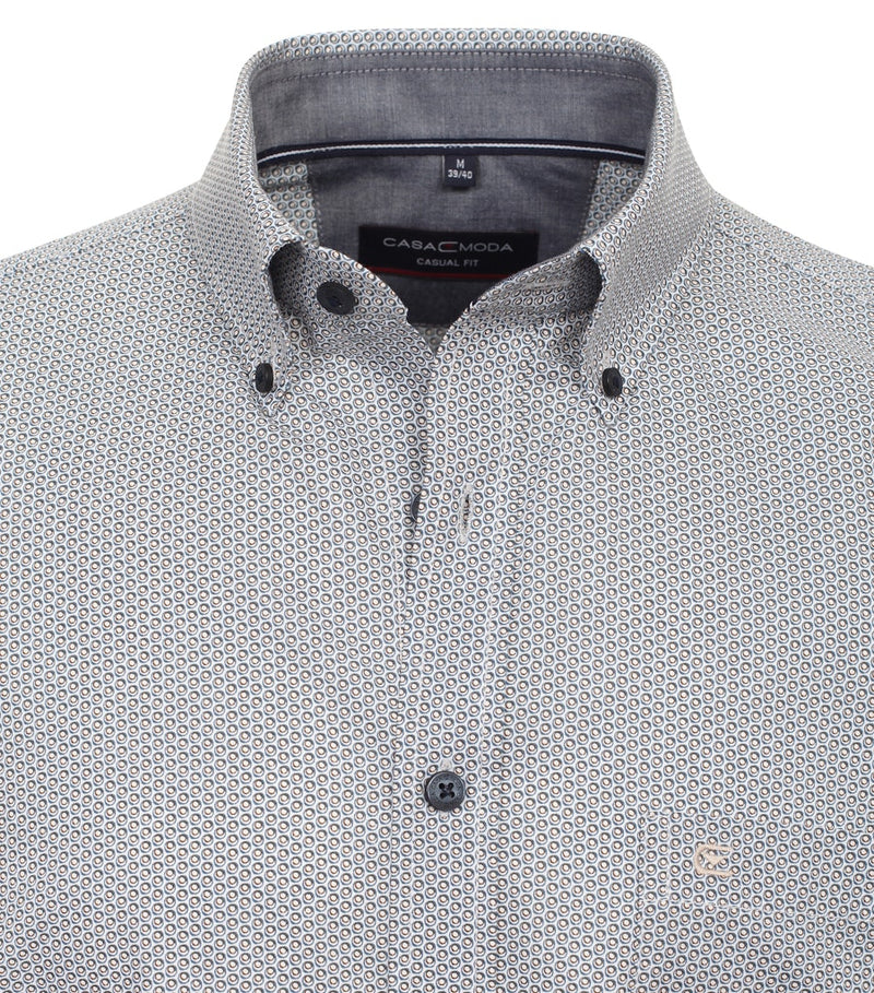 Print Short Sleeve Shirt - Brown