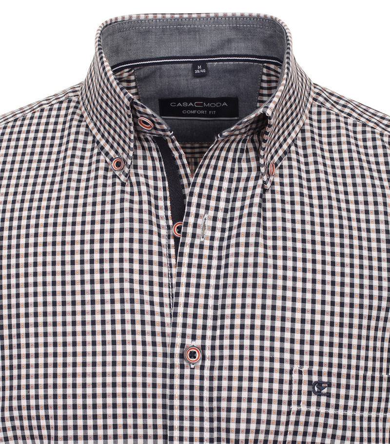 Check Short Sleeve Shirt - Tangarine