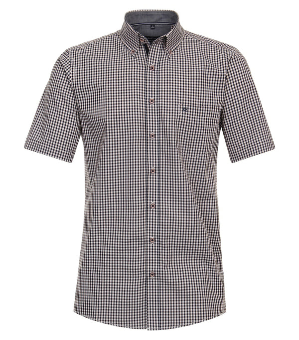 Check Short Sleeve Shirt - Tangarine
