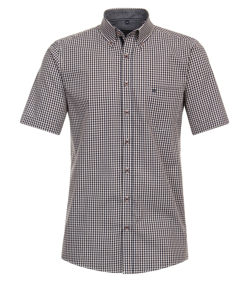 Check Short Sleeve Shirt - Tangarine