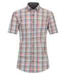 Short Sleeve Check Shirt - Tangarine