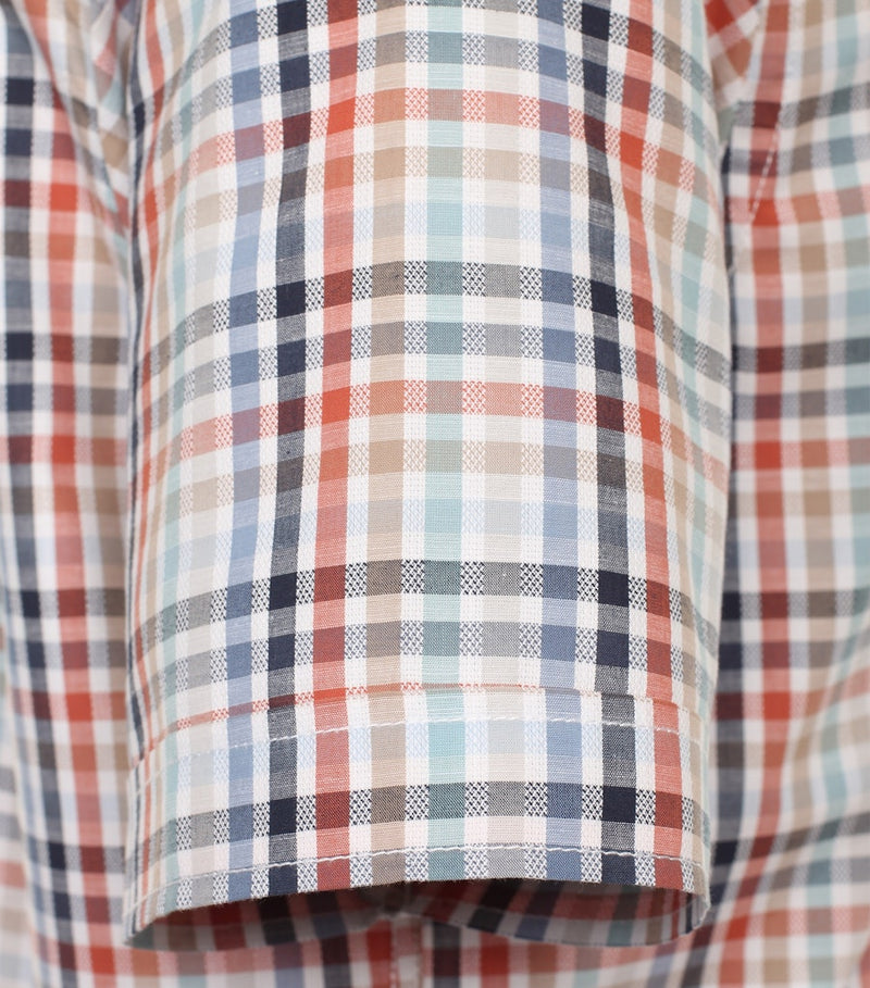 Short Sleeve Check Shirt - Tangarine