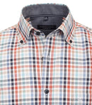 Short Sleeve Check Shirt - Tangarine