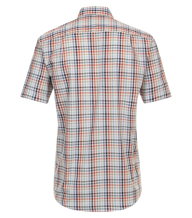 Short Sleeve Check Shirt - Tangarine