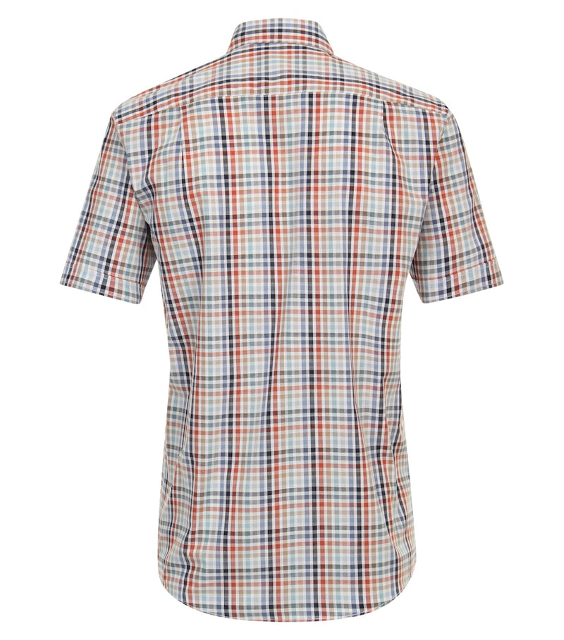 Short Sleeve Check Shirt - Tangarine