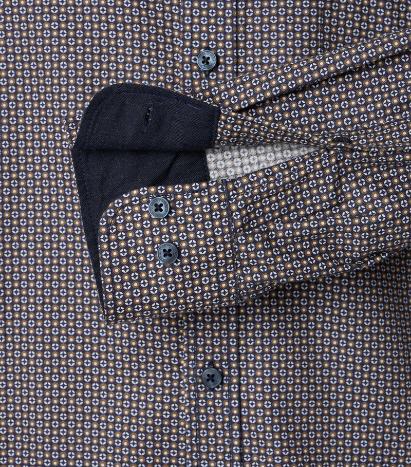 Casual Fit Print Shirt - Brown