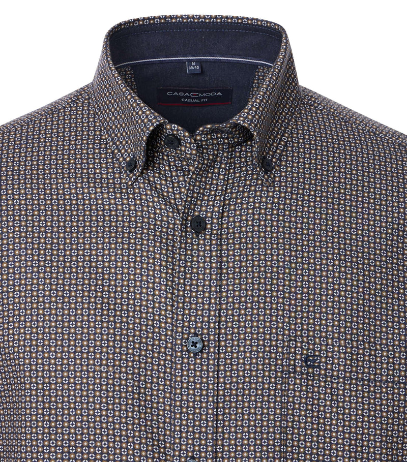 Casual Fit Print Shirt - Brown