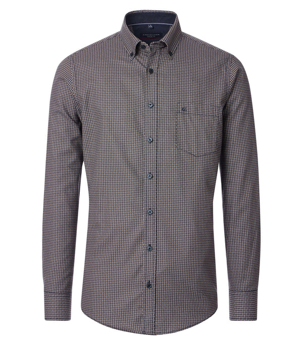 Casual Fit Print Shirt - Brown