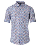 Print Short Sleeve Shirt - Light Blue