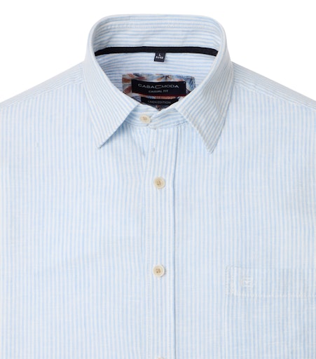 Stripe Short Sleeve Shirt - Light Blue