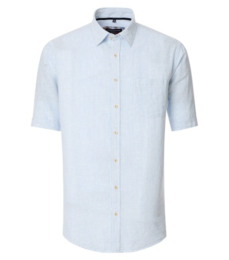 Stripe Short Sleeve Shirt - Light Blue