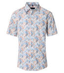 Print Short Sleeve Shirt - Light Blue