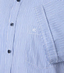 Short Sleeve Stripe Shirt - Light Blue