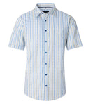 Short Sleeve Stripe Shirt - Light Blue