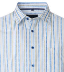Short Sleeve Stripe Shirt - Light Blue