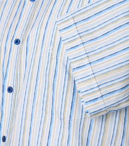 Short Sleeve Stripe Shirt - Light Blue