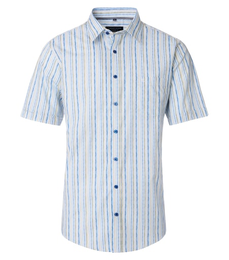 Short Sleeve Stripe Shirt - Light Blue